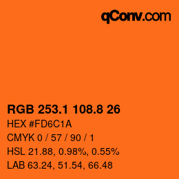 Color code: RGB 253.1 108.8 26 | qconv.com