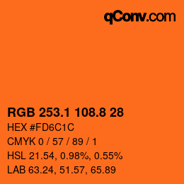 Color code: RGB 253.1 108.8 28 | qconv.com
