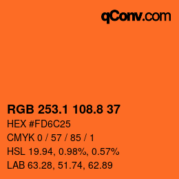 Color code: RGB 253.1 108.8 37 | qconv.com