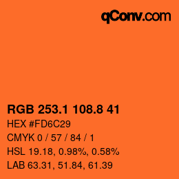 Color code: RGB 253.1 108.8 41 | qconv.com