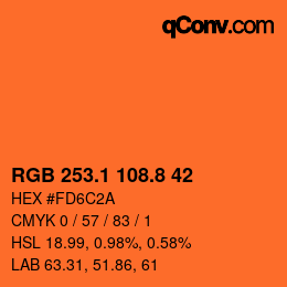 Color code: RGB 253.1 108.8 42 | qconv.com