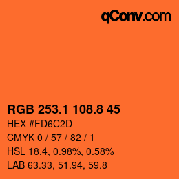 Color code: RGB 253.1 108.8 45 | qconv.com