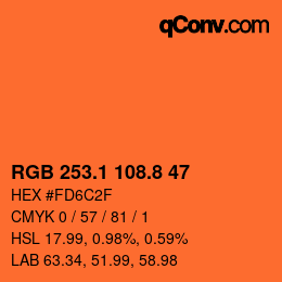 Color code: RGB 253.1 108.8 47 | qconv.com