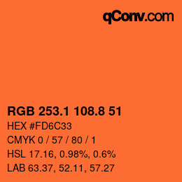 Color code: RGB 253.1 108.8 51 | qconv.com