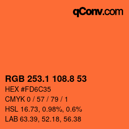 カラーコード: RGB 253.1 108.8 53 | qconv.com