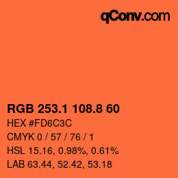 Color code: RGB 253.1 108.8 60 | qconv.com