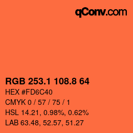 Color code: RGB 253.1 108.8 64 | qconv.com