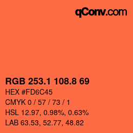 Color code: RGB 253.1 108.8 69 | qconv.com