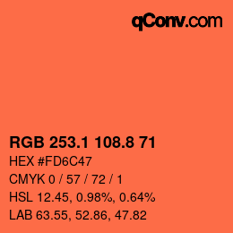 Color code: RGB 253.1 108.8 71 | qconv.com