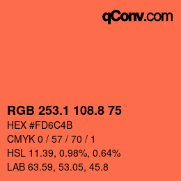 Color code: RGB 253.1 108.8 75 | qconv.com