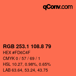 Color code: RGB 253.1 108.8 79 | qconv.com
