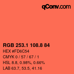 Color code: RGB 253.1 108.8 84 | qconv.com