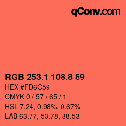 Color code: RGB 253.1 108.8 89 | qconv.com