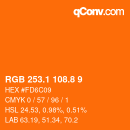 Color code: RGB 253.1 108.8 9 | qconv.com