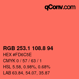 Color code: RGB 253.1 108.8 94 | qconv.com