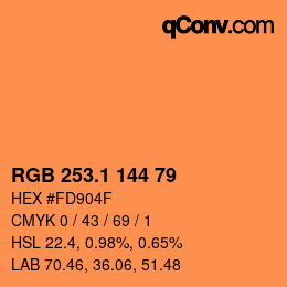 カラーコード: RGB 253.1 144 79 | qconv.com