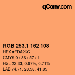 カラーコード: RGB 253.1 162 108 | qconv.com