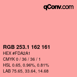 Color code: RGB 253.1 162 161 | qconv.com