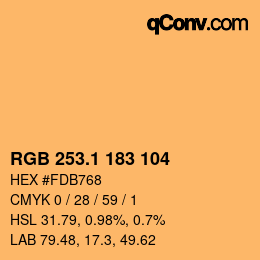 カラーコード: RGB 253.1 183 104 | qconv.com