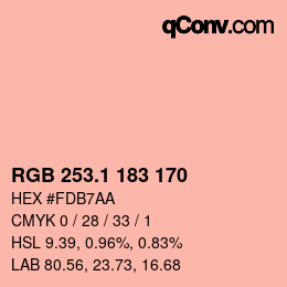 カラーコード: RGB 253.1 183 170 | qconv.com