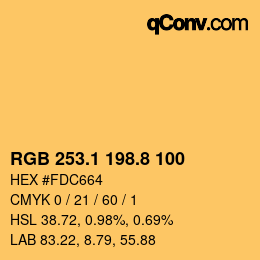 Color code: RGB 253.1 198.8 100 | qconv.com