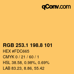 Color code: RGB 253.1 198.8 101 | qconv.com