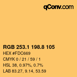 カラーコード: RGB 253.1 198.8 105 | qconv.com