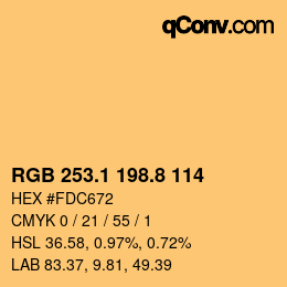 Color code: RGB 253.1 198.8 114 | qconv.com