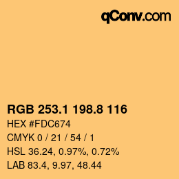 カラーコード: RGB 253.1 198.8 116 | qconv.com
