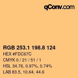 カラーコード: RGB 253.1 198.8 124 | qconv.com