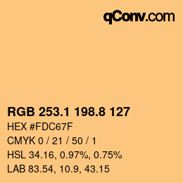 Farbcode: RGB 253.1 198.8 127 | qconv.com