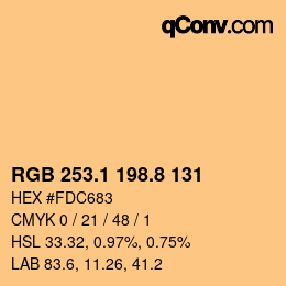 Color code: RGB 253.1 198.8 131 | qconv.com
