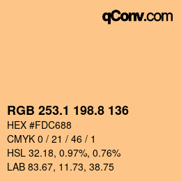 Color code: RGB 253.1 198.8 136 | qconv.com