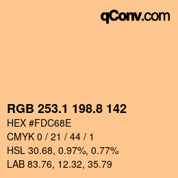 Color code: RGB 253.1 198.8 142 | qconv.com