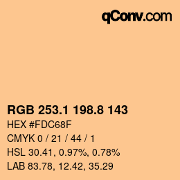 Color code: RGB 253.1 198.8 143 | qconv.com