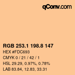 Color code: RGB 253.1 198.8 147 | qconv.com