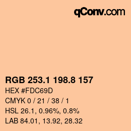 Color code: RGB 253.1 198.8 157 | qconv.com