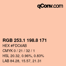 Color code: RGB 253.1 198.8 171 | qconv.com