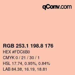 Color code: RGB 253.1 198.8 176 | qconv.com
