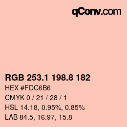 Color code: RGB 253.1 198.8 182 | qconv.com