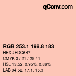 カラーコード: RGB 253.1 198.8 183 | qconv.com