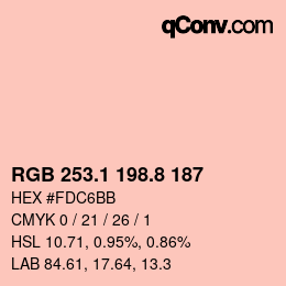 カラーコード: RGB 253.1 198.8 187 | qconv.com