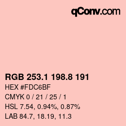 Color code: RGB 253.1 198.8 191 | qconv.com