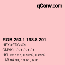 カラーコード: RGB 253.1 198.8 201 | qconv.com