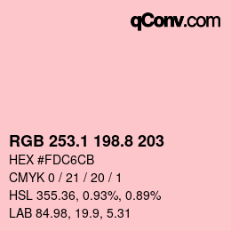 Color code: RGB 253.1 198.8 203 | qconv.com