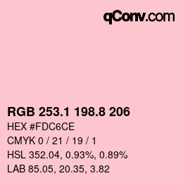 Color code: RGB 253.1 198.8 206 | qconv.com