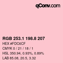 カラーコード: RGB 253.1 198.8 207 | qconv.com