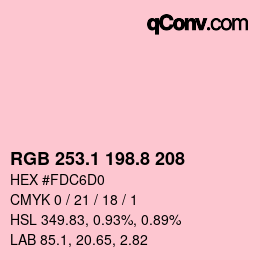 Color code: RGB 253.1 198.8 208 | qconv.com