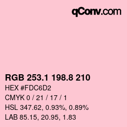 カラーコード: RGB 253.1 198.8 210 | qconv.com