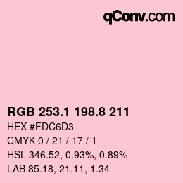 カラーコード: RGB 253.1 198.8 211 | qconv.com